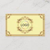Verziertes Creme Beige Gold mit Logoaugenfang Visitenkarte (Vorderseite)