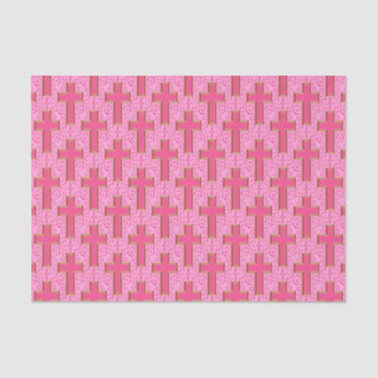 Verziertes Cross 22 Pink-GEWEBE-WRAPPING-PAPIER Seidenpapier (Vorderseite)