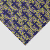 Verziertes Cross 24 Blue-Gold-GEWEBE-WRAPPING-PAPI Seidenpapier (Ausschnitt)