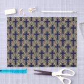 Verziertes Cross 24 Blue-Gold-GEWEBE-WRAPPING-PAPI Seidenpapier (Handwerk)