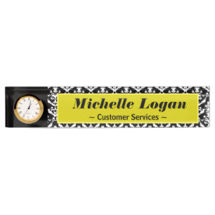 Verziertes Damask-Muster Namensplakette