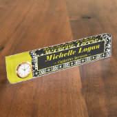 Verziertes Damask-Muster Namensplakette (Seite)