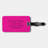 Verziertes Damast-Rosa, Schwarzes, Silber Gepäckanhänger (Rückseite horizontal)