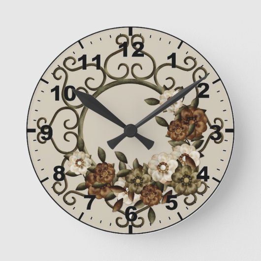 Verziertes Design aus Schmiedeeisen Runde Wanduhr (Vorderseite)