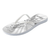 Verziertes Design mit weißem Satin und Silber | Br Badesandalen (Schrägansicht)