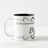 Verziertes Design Personalisierter Name Getränke T Zweifarbige Tasse (Links)