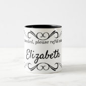 Verziertes Design Personalisierter Name Getränke T Zweifarbige Tasse (Mittel)