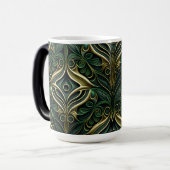 VERZIERTES DUNKEL GREEN & GOLD ART DECO-MUSTER VERWANDLUNGSTASSE (Vorderseite Links)