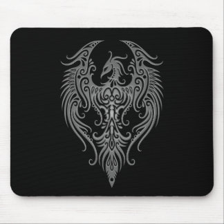 Verziertes dunkles Stammes- Phoenix Mousepad