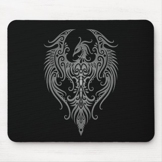 Verziertes dunkles Stammes- Phoenix Mousepad (Vorne)