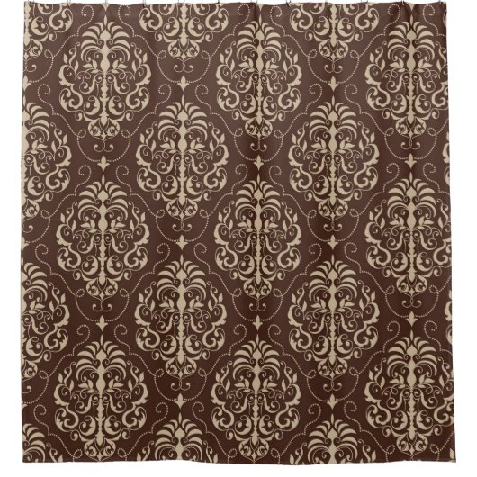 Verziertes Elegance Brown Muster Duschvorhang (Vorderseite)