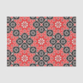 Verziertes elegantes Mosaikrotes Schwarz-weißes De Seidenpapier (Vorderseite)