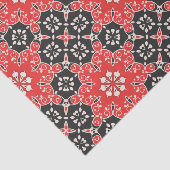 Verziertes elegantes Mosaikrotes Schwarz-weißes De Seidenpapier (Ausschnitt)