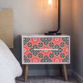 Verziertes elegantes Mosaikrotes Schwarz-weißes De Seidenpapier