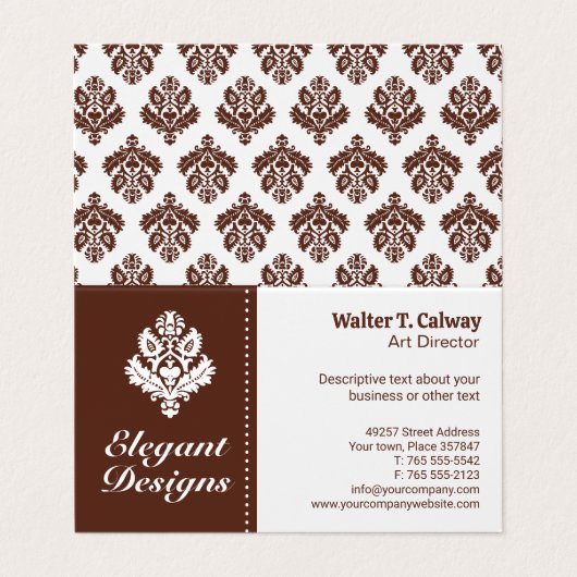 Verziertes Element | Brown Visitenkarten (Außenseite Aufgefaltet)