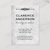 Verziertes Element Graue Textur Visitenkarte (Vorderseite)