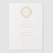 Verziertes Floral Monogram Wedding Elegant Pergament Einladungen (Vorderseite)