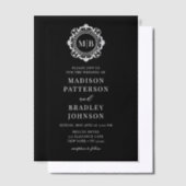 Verziertes Floral Monogram Wedding Elegant Pergament Einladungen (Versetzt)