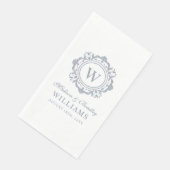 Verziertes florales Monogramm Hochzeit Elegantes S Serviette (Ecke)