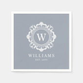 Verziertes florales Monogramm Hochzeit Elegantes S Serviette (Vorderseite)