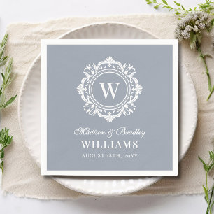 Verziertes florales Monogramm Hochzeit Elegantes S Serviette