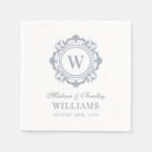 Verziertes florales Monogramm Hochzeit Elegantes S Serviette (Vorderseite)