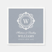 Verziertes florales Monogramm Hochzeit Elegantes S Serviette (Vorderseite)