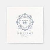 Verziertes florales Monogramm Hochzeit Elegantes S Serviette (Vorderseite)