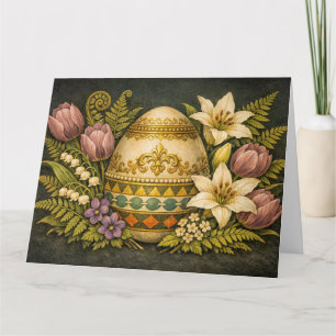 Verziertes florales Osterei Karte