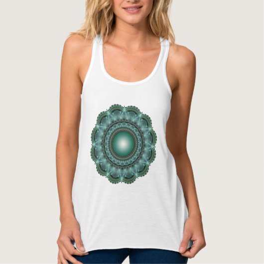 Verziertes Fraktal Mandala Tank Top (Vorderseite)