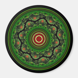 Verziertes Fraktal, runder Ornament-Magnet Magnet