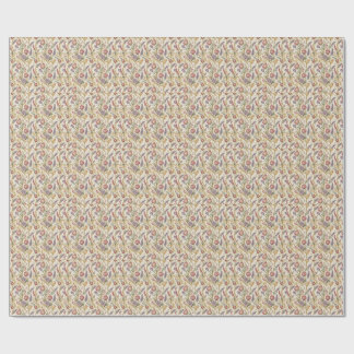 Verziertes französisches Vintage-Blumenrankenmuste Geschenkpapier