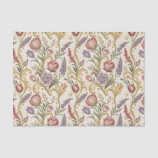 Verziertes französisches Vintage-Blumenrankenmuste Seidenpapier