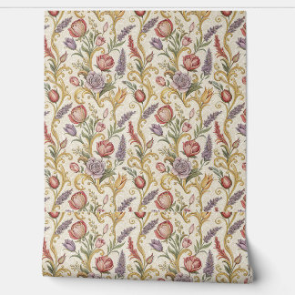 Verziertes französisches Vintage-Blumenrankenmuste Tapete