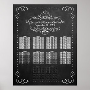 Verziertes Geblüht Seekartenblatt Poster