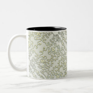 Verziertes Gekritzel in Silber & Gold Zweifarbige Tasse