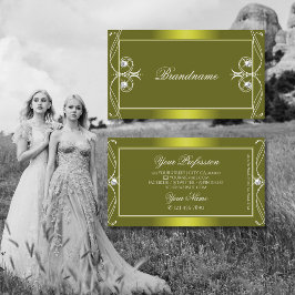 Verziertes Gelbes Olivenöl Sparkling Visitenkarte