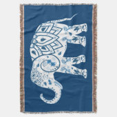 Verziertes gemustertes blaues Elefant Decke (Vorderseite Vertikal)