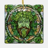 Verziertes Glas Green Man Ornament (Vorderseite)