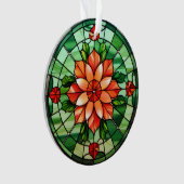 Verziertes Glas Poinsettia Ornament (Vorderseite)