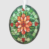 Verziertes Glas Poinsettia Ornament (Vorderseite)
