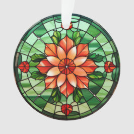 Verziertes Glas Poinsettia Ornament