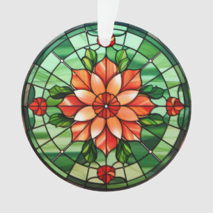 Verziertes Glas Poinsettia Ornament