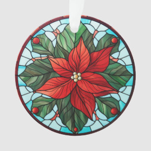Verziertes Glas Poinsettia Ornament