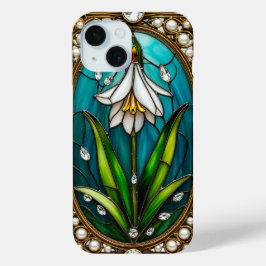 Verziertes Glaspaneel mit weißer Blume Case-Mate iPhone Hülle