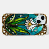 Verziertes Glaspaneel mit weißer Blume Case-Mate iPhone Hülle (Rückseite (Horizontal))