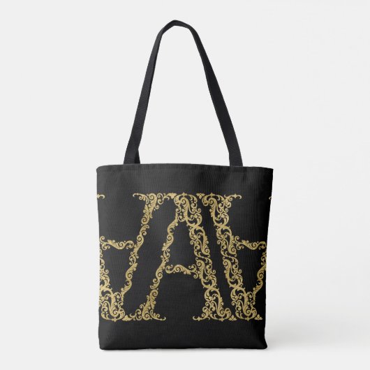 Verziertes Gold-A-Monogramm-Anfangsdesign für jede Tasche (Rückseite)