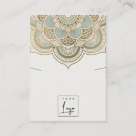 Verziertes Gold Aquamarin Mandala Necklace Earring Visitenkarte