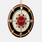 Verziertes Gold-Blumendesign Keramik Ornament (Rechts)