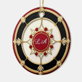 Verziertes Gold-Blumendesign Keramik Ornament (Links)